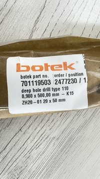 Сверла для глубокого сверления L500 D8,9/9,1/9,2 BOTEK
